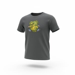 Gray T-Shirt with Yellow Graphic